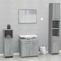 Berkfield Home Bathroom Furniture Set Grey Sonoma Engineered Wood