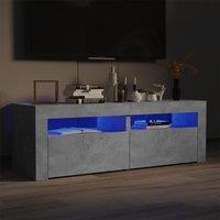 Berkfield Home TV Cabinet with LED Lights Concrete Grey 120x35x40 cm | Size: 120 x 35 x 40 cm
