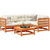 Berkfield Home 5 Piece Garden Sofa Set Wax Brown Solid Wood Pine