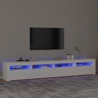 Berkfield Home TV Cabinet with LED Lights White 240x35x40 cm | Size: 240 x 35 x 40 cm