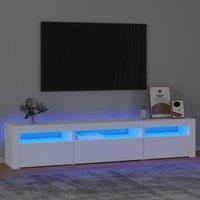 Berkfield Home TV Cabinet with LED Lights White 195x35x40 cm | Size: 195 x 35 x 40 cm