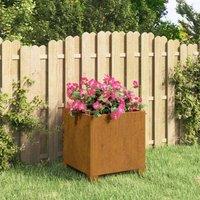 Berkfield Home Planter with Legs Rusty 32x30x33 cm Corten Steel in Brown | Size: 32 x 30 x 33 cm