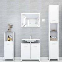 Berkfield Home 4 Piece Bathroom Furniture Set White Engineered Wood