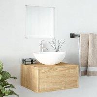 Berkfield Home 2 Piece Bathroom Furniture Set Oak Engineered Wood in Brown