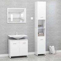 Berkfield Home 3 Piece Bathroom Furniture Set White Engineered Wood