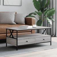 Berkfield Home Coffee Table Grey Sonoma 100x51x45 cm Engineered Wood | Size: 100 x 51 x 45 cm