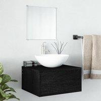 Berkfield Home 2 Piece Bathroom Furniture Set Black Engineered Wood