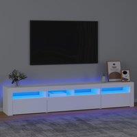 Berkfield Home TV Cabinet with LED Lights White 210x35x40 cm | Size: 210 x 35 x 40 cm
