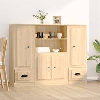Berkfield Home Highboards 3 pcs Sonoma Oak Engineered Wood in Brown