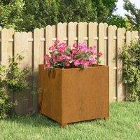 Berkfield Home Planter with Legs Rusty 42x40x43 cm Corten Steel in Brown | Size: 42 x 40 x 43 cm