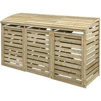 Rowlinsons Single Wheelie Bin with Double Box Store, Wood, L82 x W230.5 x H130 cm in Brown