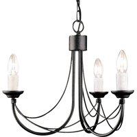 Netlighting Carisbrooke Chandelier 3 Light Black Finish E14
