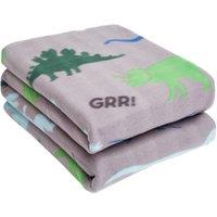 OHS Pack of 10 Printed Fleece Blanket Throw in Grey | Size: 120 cm x 150 cm