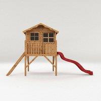 Mercia Poppy Playhouse with Tower & Slide - L200.8 x W371.8 x H246.6 cm in Brown