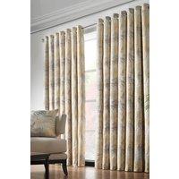 Alan Symonds Fiji Lined Eyelet Ring Top Curtains in Yellow | Size: 168 cm width x 229 cm drop