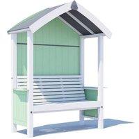 Dunster House Wooden Garden Arbour Painted Seat, W1.72m x D0.75m / W5' x D2'