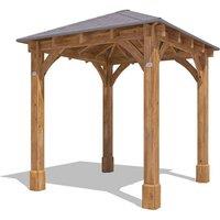 Dunster House Heavy Duty Wooden Gazebo 2.5m x 2.5m Pressure Treated - Leviathan in Brown