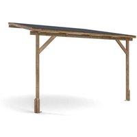 Dunster House Lean To Wooden Gazebo Wall Mounted 3m x 3m with Super Felt - Utopia in Brown