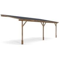 Dunster House Lean To Wooden Gazebo Wall Mounted 6m x 3m with Super Felt - Utopia in Brown