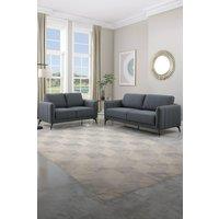More4Homes Oslo Modern Scandi Style Fabric Living Room 2+3 Seater Sofa Set in Dark Grey
