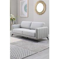 More4Homes Oslo Modern Scandi Style Fabric Living Room 3 Seater Sofa in Light Grey