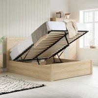 Birlea King Ottoman Bed Frame Oak Brown Wooden Herringford 5ft 150cm in Light Oak