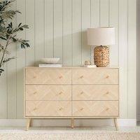 Birlea 6 Drawer Oak Brown Wooden Chest Herringford in Light Oak