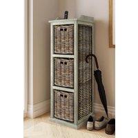 FWStyle Ready Assembled 3 Drawer Storage Unit Tall Solid Greywash Pine in Grey