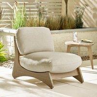FurnitureboxUK Iko Solid Wood & Cream Outdoor Indoor Accent Chair