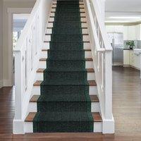 runrug Stair Runner Carpet - Durable, Non-Slip, 7mm - 'Aztec' in Green | Size: 80 cm x 690 cm