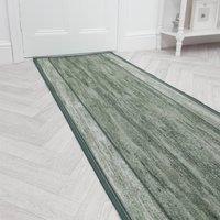 runrug Hallway Runner Rug - Non-Slip, Hardwearing, 5.4mm - 'Rama' in Green | Size: 100 cm x 300 cm