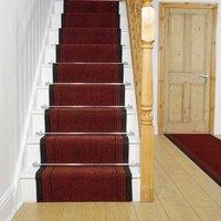 runrug Stair Runner Carpet - Durable, Non-Slip, 7mm - 'Inca' in Red | Size: 66 cm x 510 cm