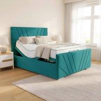 PARADISE BEDS LTD The Miami Electric Adjustable Mobility Bed with Mattress & Headboard in Teal | Size: Single