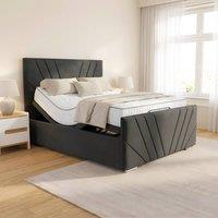 PARADISE BEDS LTD The Miami Electric Adjustable Mobility Bed with Mattress & Headboard in Dark Grey | Size: Single