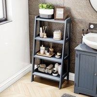 Home Discount Bath Vida Freestanding 4 Tier Step Ladder Unit Bathroom Storage in Grey