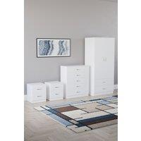 Home Discount Vida Designs Riano 4Pc Bedroom Set 2 Drawer Bedside, 5 Drawer Chest in White