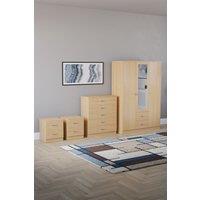 Home Discount Vida Designs 4Pc Bedroom Set 2x2Bedside, 5 Drawer, 3Dr Mirror Wardrobe in Brown