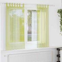 Berkfield Home Voile Curtains with Tab Top 2 pcs Apple Green