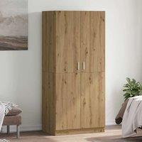 Berkfield Home Wardrobe Artisan Oak 80x52x180 cm Engineered Wood in Brown | Size: 80 x 52 x 180 cm
