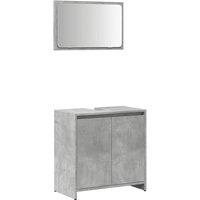 Berkfield Home 2 Piece Bathroom Furniture Set Concrete Grey Engineered Wood