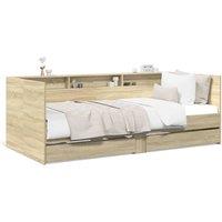 Berkfield Home Daybed with Drawers without Mattress Sonoma Oak 90x200 cm in Tan