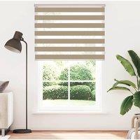 Berkfield Home Zebra Blind Sand Brown 145x230 cm Fabric Width 140.9 cm Polyester in Light Brown