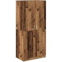 Berkfield Home Wardrobe Old Wood 80x52x180 cm Engineered Wood in Brown | Size: 80 x 52 x 180 cm