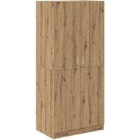 Berkfield Home Wardrobe Artisan Oak 80x52x180 cm Engineered Wood in Brown | Size: 80 x 52 x 180 cm