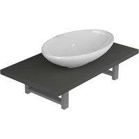 Berkfield Home Two Piece Bathroom Furniture Set Ceramic Grey
