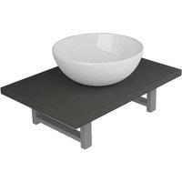 Berkfield Home Two Piece Bathroom Furniture Set Ceramic Grey