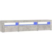Berkfield Home TV Cabinet with LED Lights Concrete Grey 195x35x40 cm | Size: 195 x 35 x 40 cm