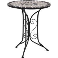 Berkfield Home Mosaic Bistro Table Grey 61cm Ceramic