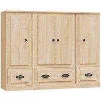 Berkfield Home Highboards 3 pcs Sonoma Oak Engineered Wood in Light Oak