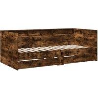 Berkfield Home Versatile Daybed with Drawers without Mattress Smoked Oak 90x200 cm in Brown